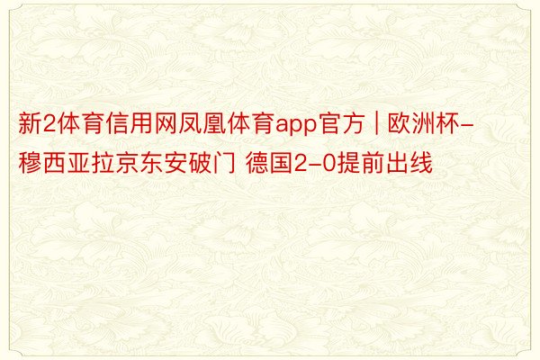 新2体育信用网凤凰体育app官方 | 欧洲杯-穆西亚拉京东安破门 德国2-0提前出线