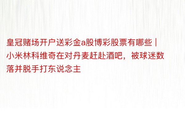 皇冠赌场开户送彩金a股博彩股票有哪些 | 小米林科维奇在对丹麦赶赴酒吧，被球迷数落并脱手打东说念主