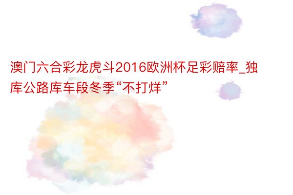 澳门六合彩龙虎斗2016欧洲杯足彩赔率_独库公路库车段冬季“不打烊”